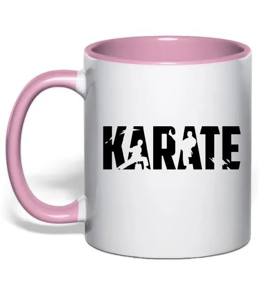 Чашка с цветной ручкой Karate силуети Нежно розовый фото
