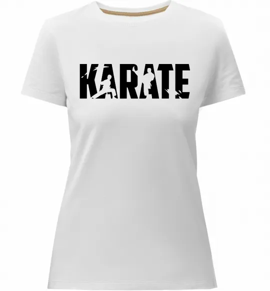 Женская премиум футболка Karate силуети Белый фото