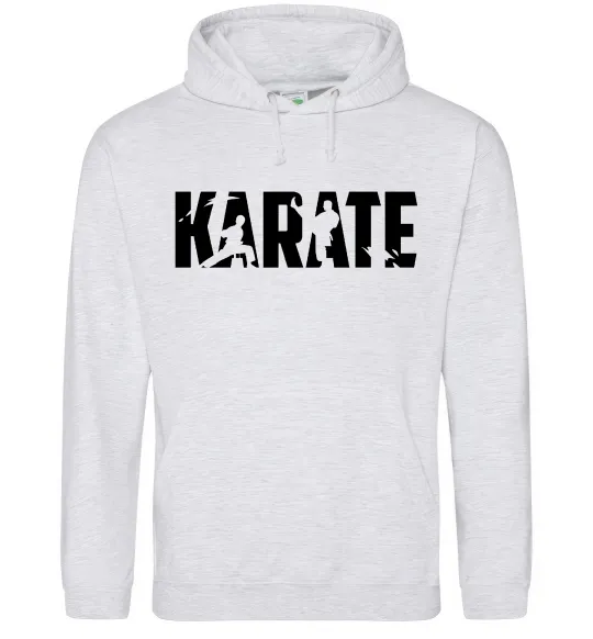 Женская толстовка (худи) Karate силуети Серый меланж фото