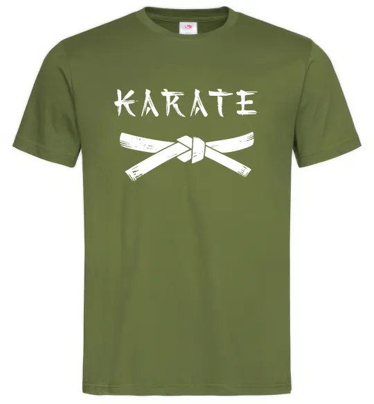 Мужская футболка Карате пояс Оливковый фото