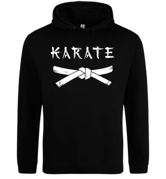 Мужская толстовка (худи) Карате пояс Черный фото