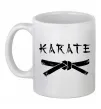 Чашка керамическая Карате пояс Белый фото