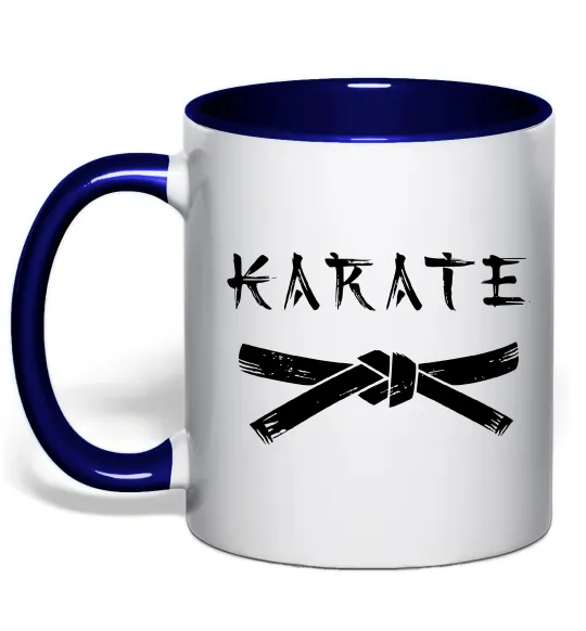 Чашка с цветной ручкой Карате пояс Глубокий темно-синий фото