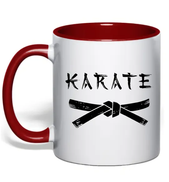 Чашка с цветной ручкой Карате пояс Красный фото