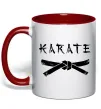 Чашка с цветной ручкой Карате пояс Красный фото