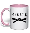 Чашка с цветной ручкой Карате пояс Нежно розовый фото