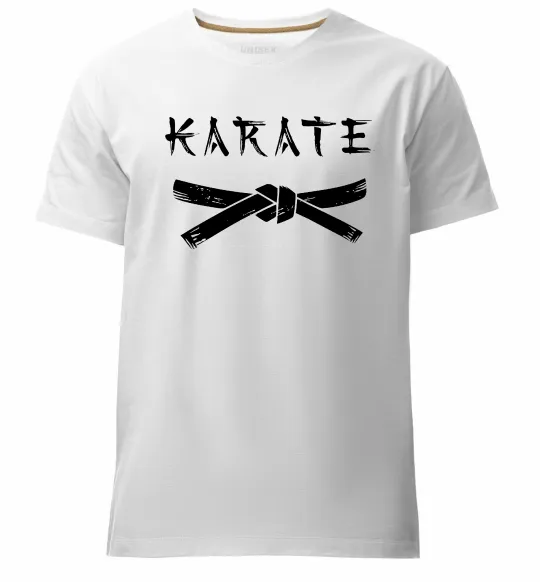 Мужская премиум футболка Карате пояс Белый фото