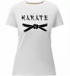 Женская премиум футболка Карате пояс Белый фото