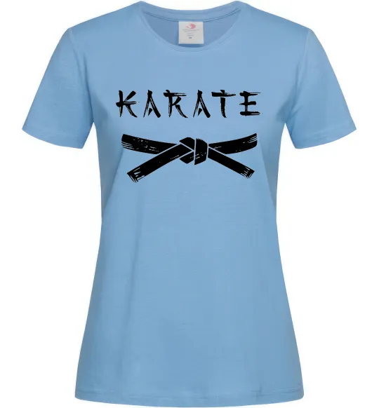 Женская футболка Карате пояс Голубой фото