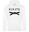 Женская толстовка (худи) Карате пояс Белый фото