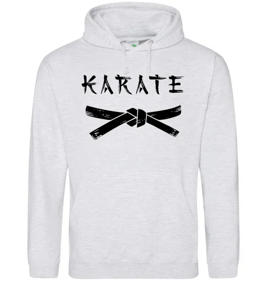 Женская толстовка (худи) Карате пояс Серый меланж фото