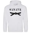 Женская толстовка (худи) Карате пояс Серый меланж фото