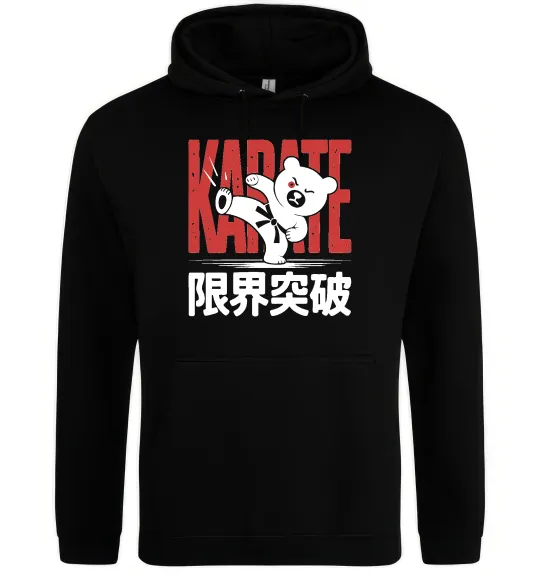 Женская толстовка (худи) Карате ведмедик Черный фото