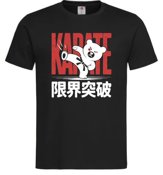 Мужская футболка Карате ведмедик Черный фото