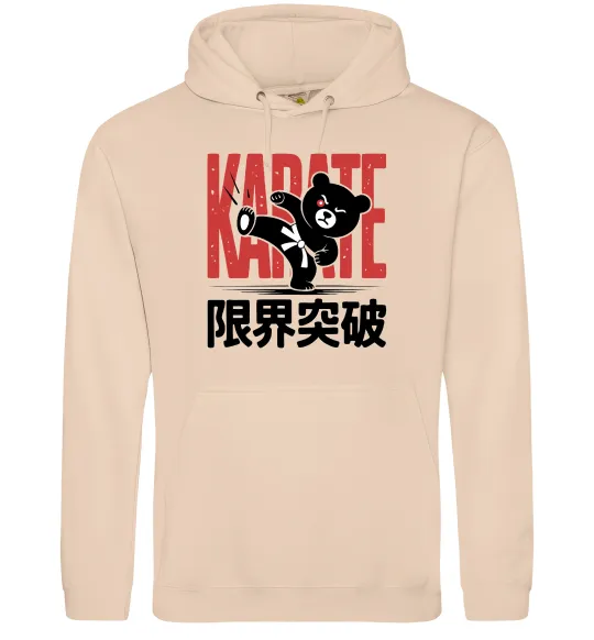 Женская толстовка (худи) Карате ведмедик Песочный фото