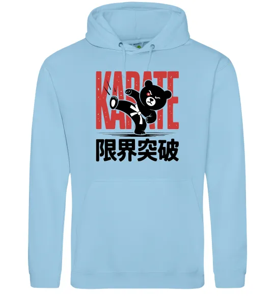 Женская толстовка (худи) Карате ведмедик Голубой фото
