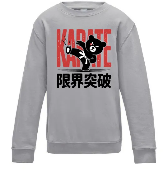 Детский Свитшот Карате ведмедик Серый меланж фото