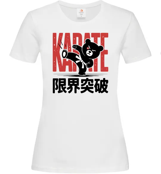 Женская футболка Карате ведмедик Белый фото