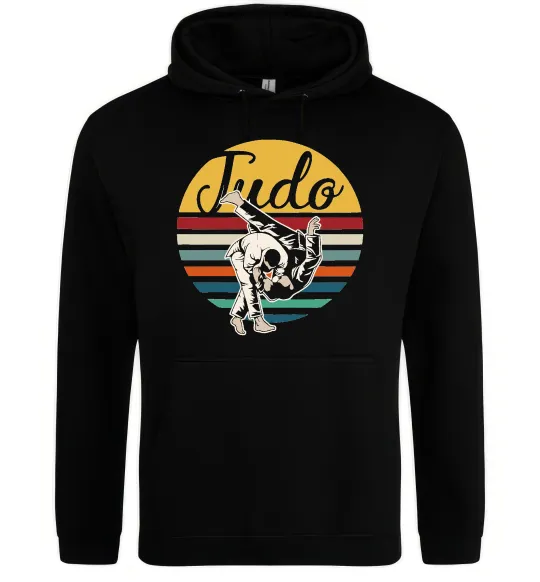 Мужская толстовка (худи) Дзюдо Judo Черный фото
