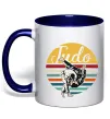 Чашка с цветной ручкой Дзюдо Judo Глубокий темно-синий фото