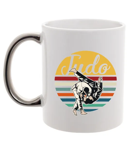 Чашка с цветной ручкой Дзюдо Judo Серебро фото