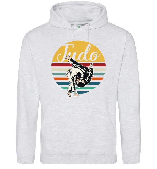 Мужская толстовка (худи) Дзюдо Judo Серый меланж фото