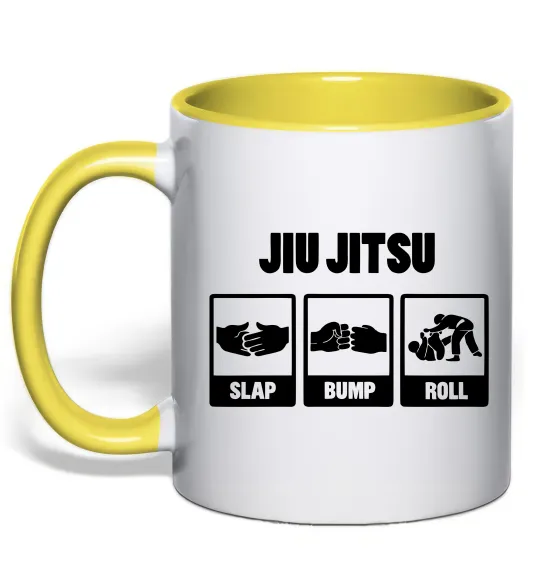 Чашка з кольоровою ручкою Jiu Jitsu Лимонний фото
