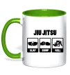 Чашка з кольоровою ручкою Jiu Jitsu Лаймовий фото