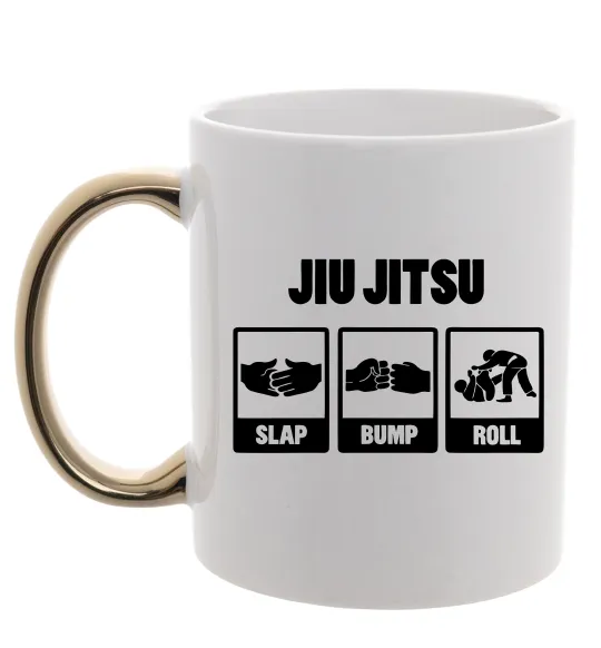 Чашка з кольоровою ручкою Jiu Jitsu Золото фото