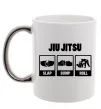 Чашка з кольоровою ручкою Jiu Jitsu Срібло фото
