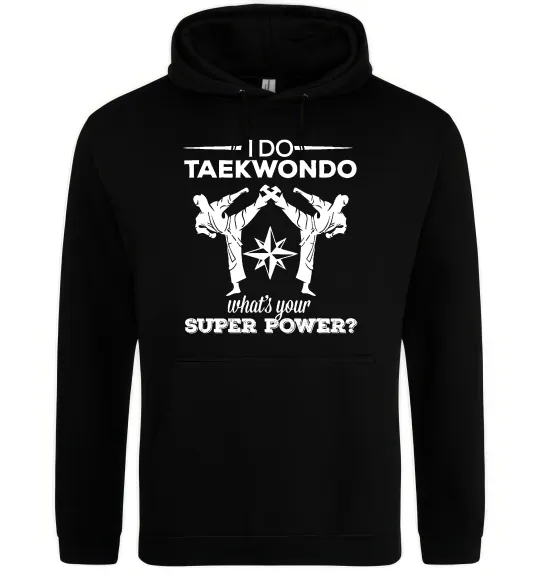 Мужская толстовка (худи) I do taekwondo Черный фото
