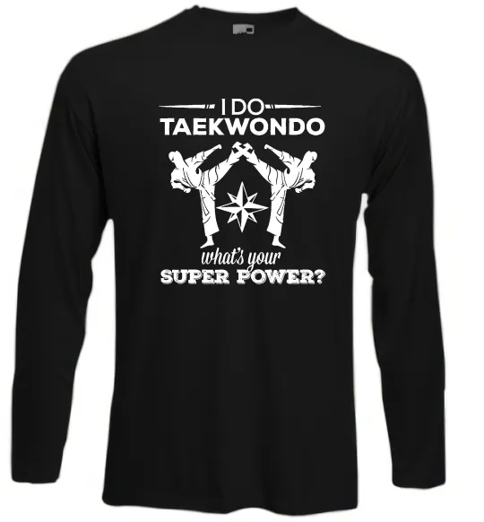 Лонгслив I do taekwondo Черный фото