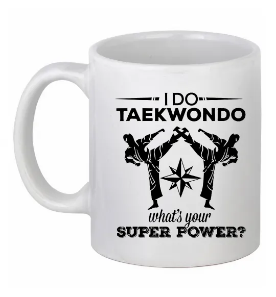 Чашка керамическая I do taekwondo Белый фото