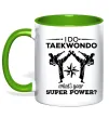 Чашка с цветной ручкой I do taekwondo Лаймовый фото