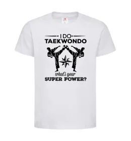 Детская футболка I do taekwondo Белый фото
