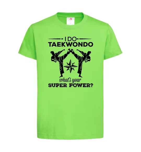 Детская футболка I do taekwondo Лаймовый фото