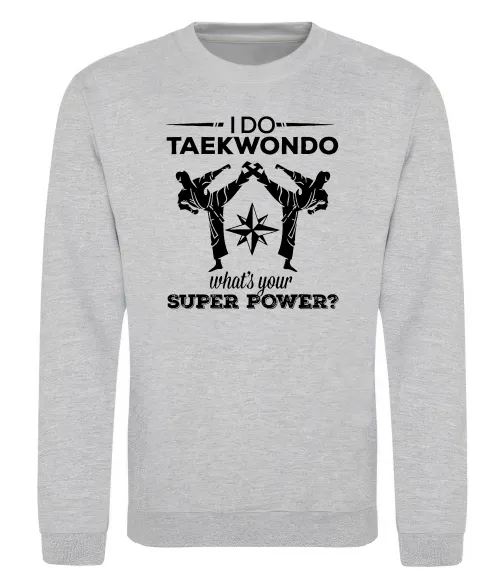 Свитшот I do taekwondo Серый меланж фото