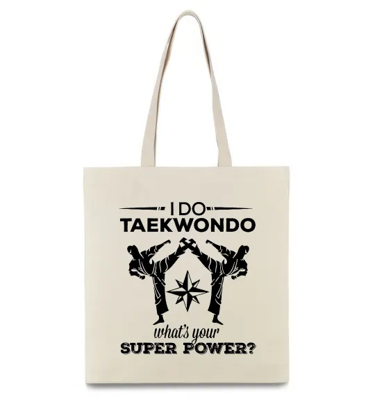 Эко-сумка I do taekwondo Бежевый фото