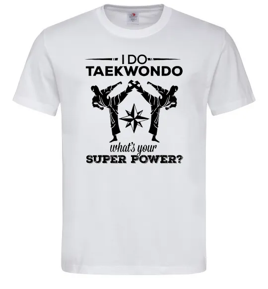 Мужская футболка I do taekwondo Белый фото