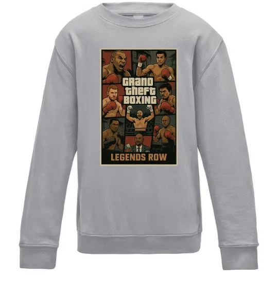 Детский Свитшот Grand Theft boxing Серый меланж фото