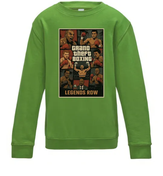 Детский Свитшот Grand Theft boxing Лаймовый фото
