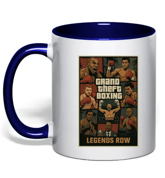 Чашка с цветной ручкой Grand Theft boxing Глубокий темно-синий фото