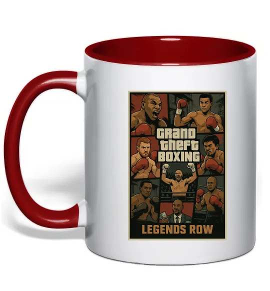 Чашка с цветной ручкой Grand Theft boxing Красный фото