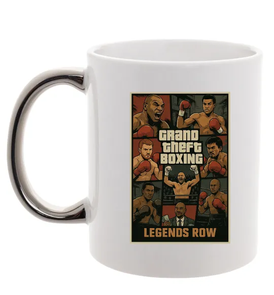 Чашка с цветной ручкой Grand Theft boxing Серебро фото