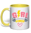 Чашка с цветной ручкой Girl power Лимонный фото