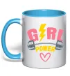 Чашка с цветной ручкой Girl power Голубой фото