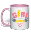 Чашка с цветной ручкой Girl power Нежно розовый фото