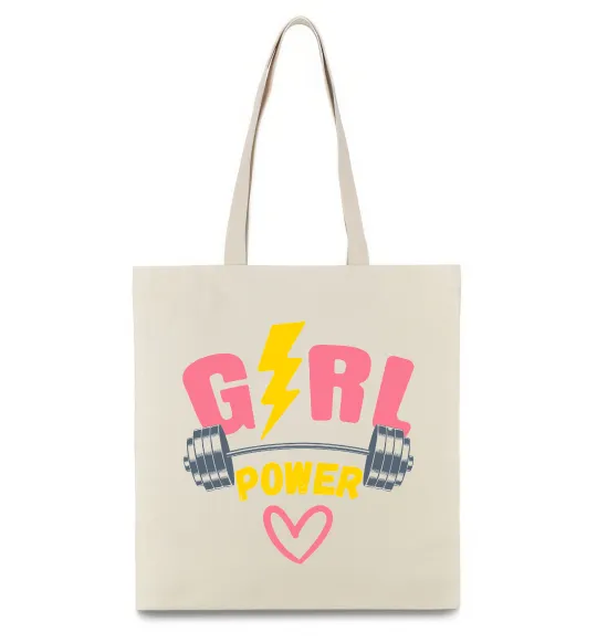 Эко-сумка Girl power Бежевый фото