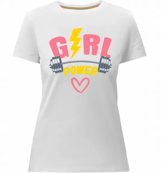Женская премиум футболка Girl power Белый фото
