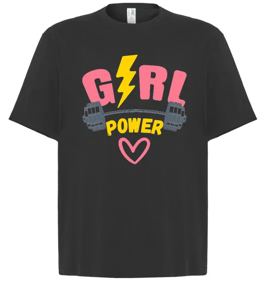 Футболка Оверсайз Girl power Черный фото